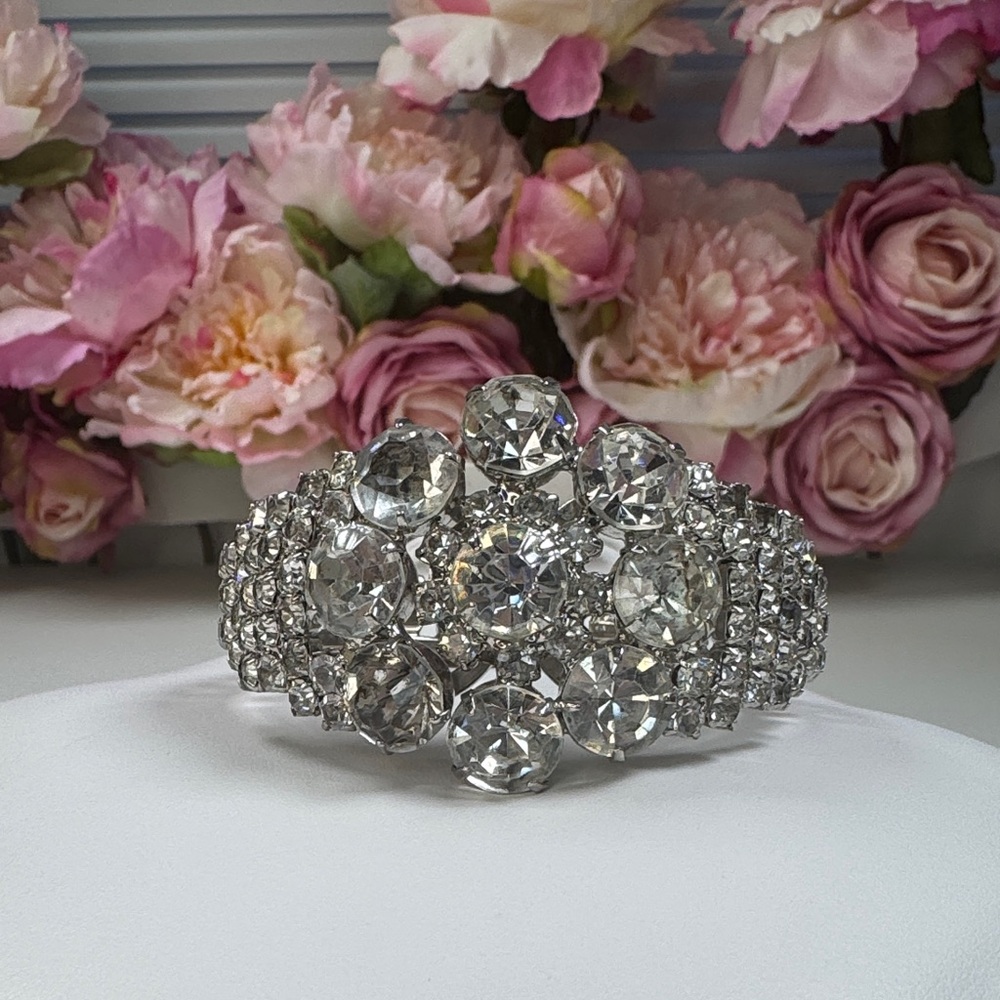 Vintage Sparkling Silver Crystal Bracelet